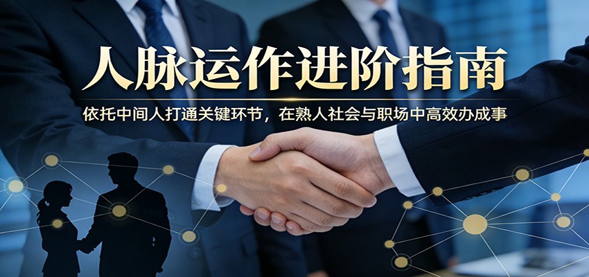 付费文章:人脉运作进阶指南,依托中间人打通关键环节,在熟人社会与职场中高效办成事-续财库
