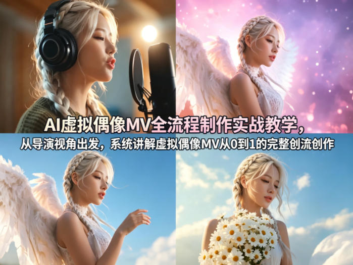 AI虚拟偶像MV全流程制作实战教学，从导演视角出发，系统讲解虚拟偶像MV从0到1的完整创作流程-续财库
