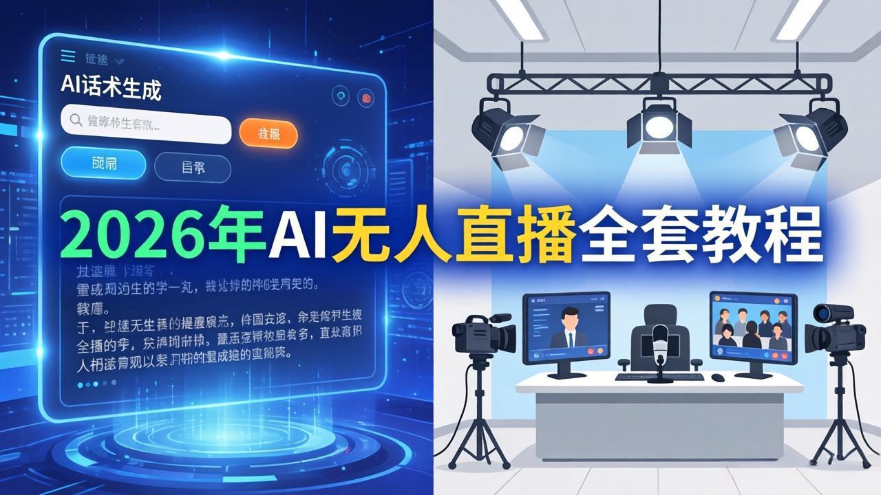 2026年AI无人直播全套教程:OBS安装+软件配置+直播间搭建+话术生成+一键开播实操-续财库