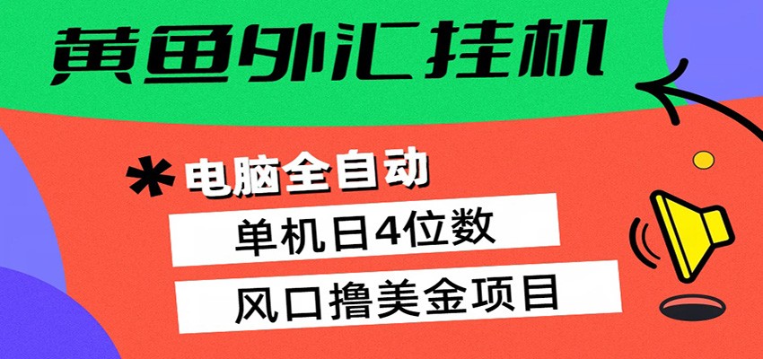 黄鱼外汇挂机:全自动赚美金、自动交易、风口项目-续财库
