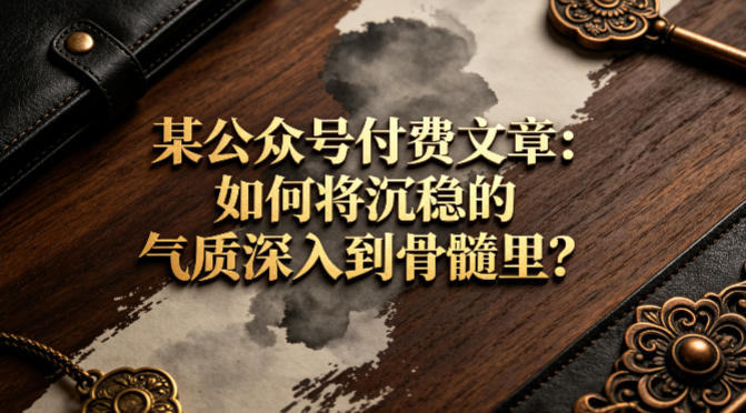 某公众号付费文章:如何将沉稳的气质深入到骨髓里?-续财库