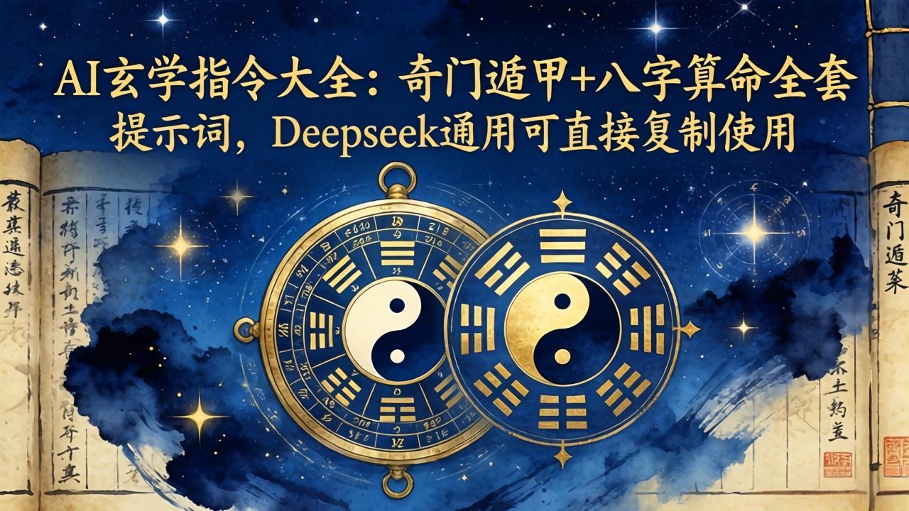 AI玄学指令大全：奇门遁甲+八字算命全套提示词，Deepseek通用可直接复制使用-续财库