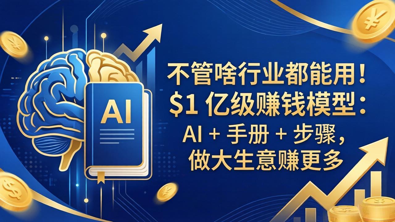 不管啥行业都能用！$1 亿级赚钱模型：AI + 手册 + 步骤，做大生意赚更多-续财库