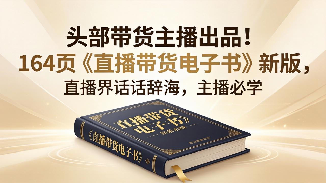 头部带货主播出品！164页《直播带货电子书》新版，直播界话术辞海，主播必学-续财库