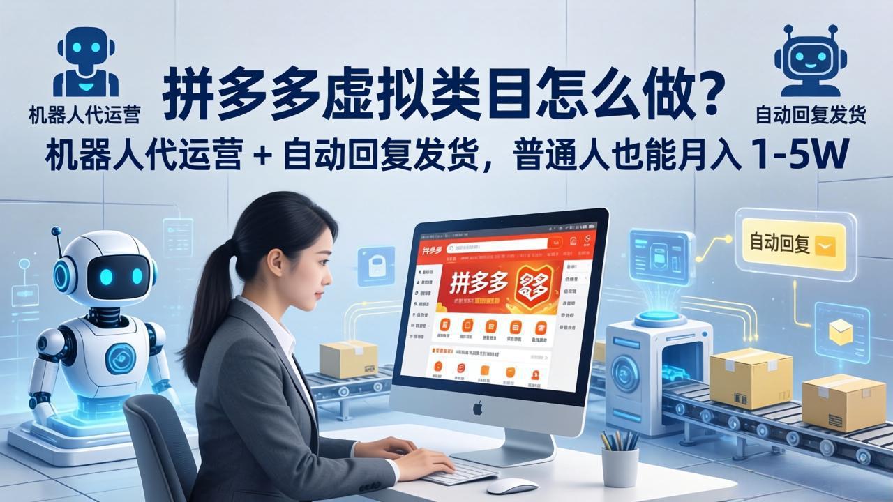 拼多多虚拟类目怎么做？机器人代运营 + 自动回复发货，普通人也能月入 1-5W-续财库
