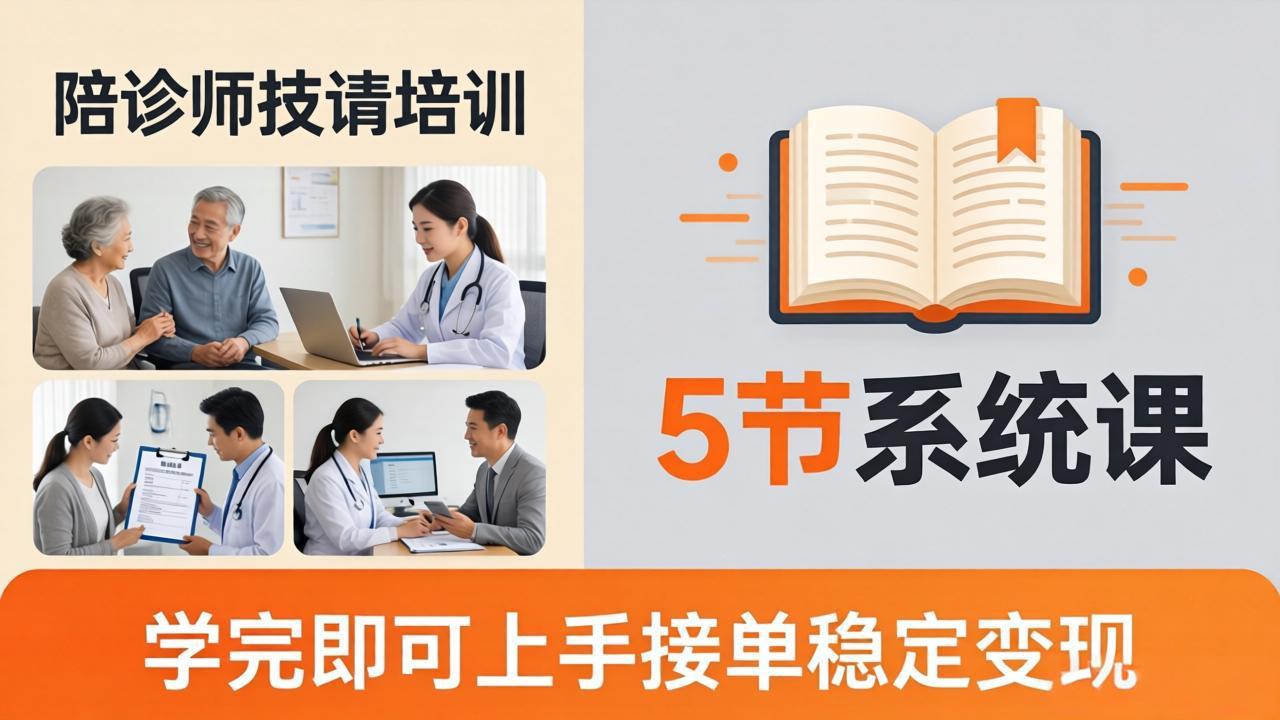 想做陪诊师不知从何下手？5节系统课教你掌握核心技能，学完即可上手接单稳定变现-续财库