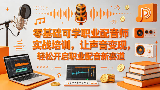 零基础可学职业配音师实战培训，让声音变现，轻松开启职业配音新赛道-续财库