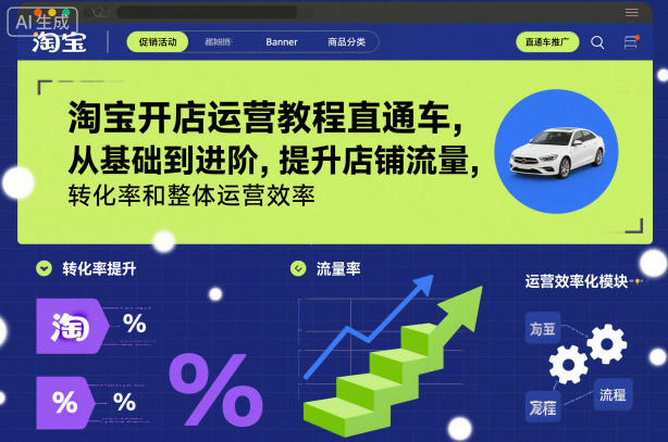 淘宝开店运营教程直通车，从基础到进阶，提升店铺流量，转化率和整体运营效率(更新26年4月20日)-续财库