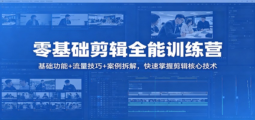 零基础剪辑全能训练营：基础功能+流量技巧+案例拆解，快速掌握剪辑核心技术-续财库