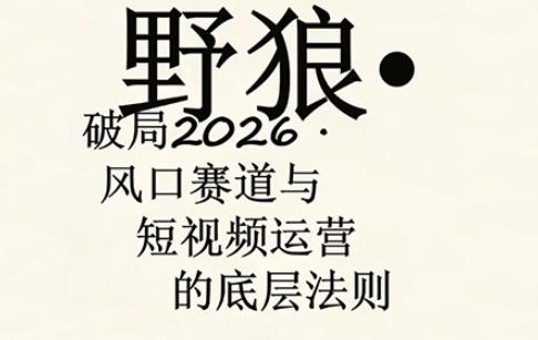 野狼团队·多平台实操运营课，覆盖AI口播、服装、好物、漫剪等热门玩法(更新4月)-续财库