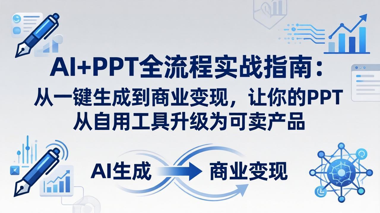 AI+PPT全流程实战指南-更新4月21：从一键生成到商业变现，让你的PPT从自用工具升级为可卖产品-续财库