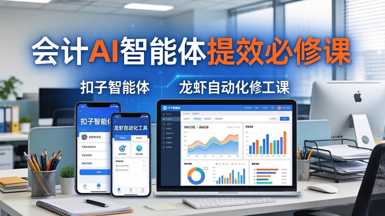 财务会计AI智能体提效必修课：扣子智能体+龙虾自动化+报表分析，一站式提升财务工作效率-续财库