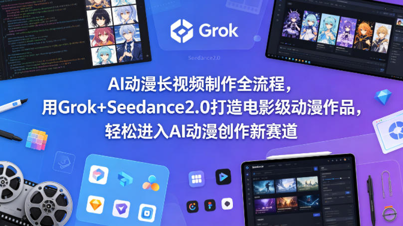 AI动漫长视频制作全流程，用Grok+Seedance2.0打造电影级动漫作品，轻松进入AI动漫创作新赛道-续财库