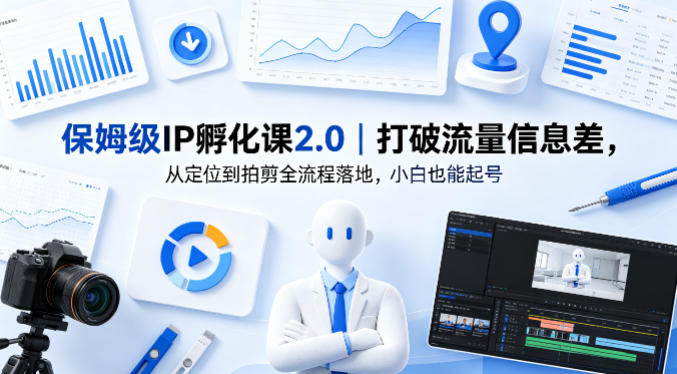 保姆级IP孵化课2.0｜打破流量信息差，从定位到拍剪全流程落地，小白也能起号-续财库