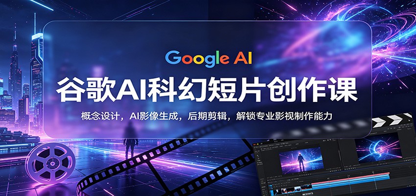 谷歌AI科幻短片创作课：概念设计，AI影像生成，后期剪辑，解锁专业影视制作能力-续财库