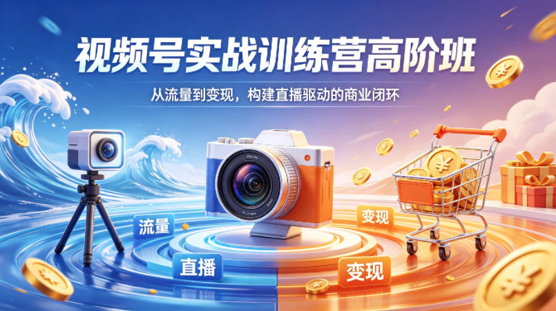 视频号实战训练营高阶班,从流量到变现,构建直播驱动的商业闭环(26年4月)-续财库