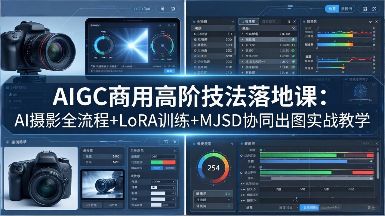 AIGC商用高阶技法落地课：AI摄影全流程+LoRA训练+MJSD协同出图实战教学-续财库