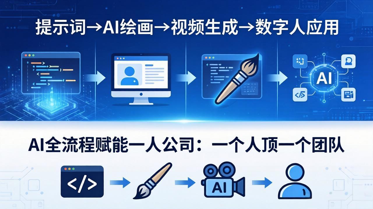 AI全流程赋能一人公司：提示词、绘画、视频、数字人、编程，一个人顶一个团队-续财库