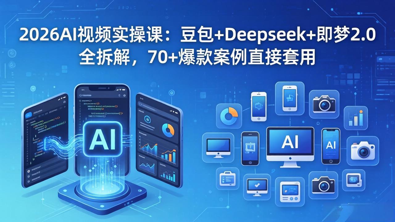 2026AI视频实操课：豆包+Deepseek+即梦2.0全拆解，70+爆款案例直接套用-续财库