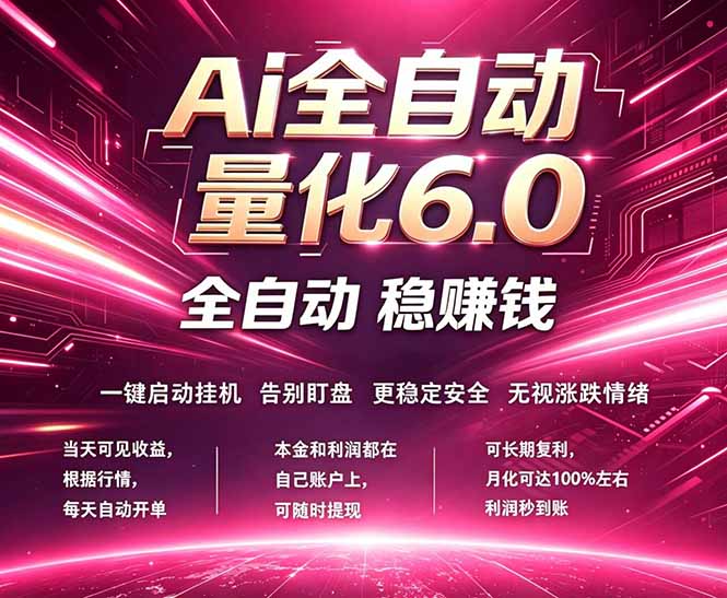 最新AI量化交易6.0，24小时自动运行，绿色稳定！日入1000+-续财库