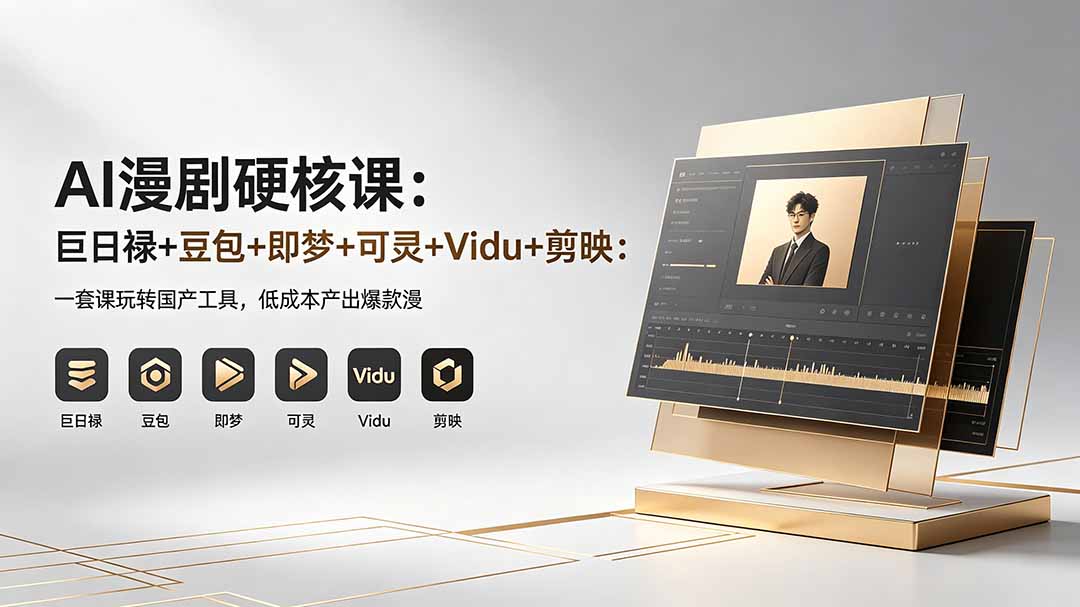 AI漫剧硬核课：巨日禄+豆包+即梦+可灵+Vidu+剪映：一套课玩转国产工具，低成本产出爆款漫剧-续财库