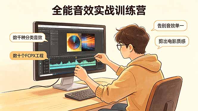 全能音效实战训练营：数千种分类音效+数十个FCPX工程，告别音效单一，剪出电影质感-续财库