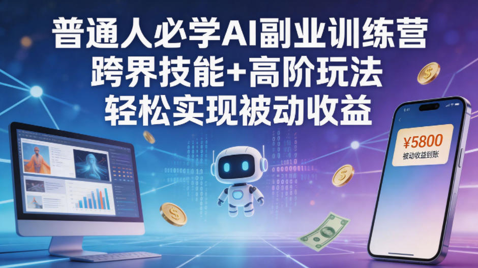 普通人必学AI副业训练营跨界技能+高阶玩法轻松实现被动收益-续财库