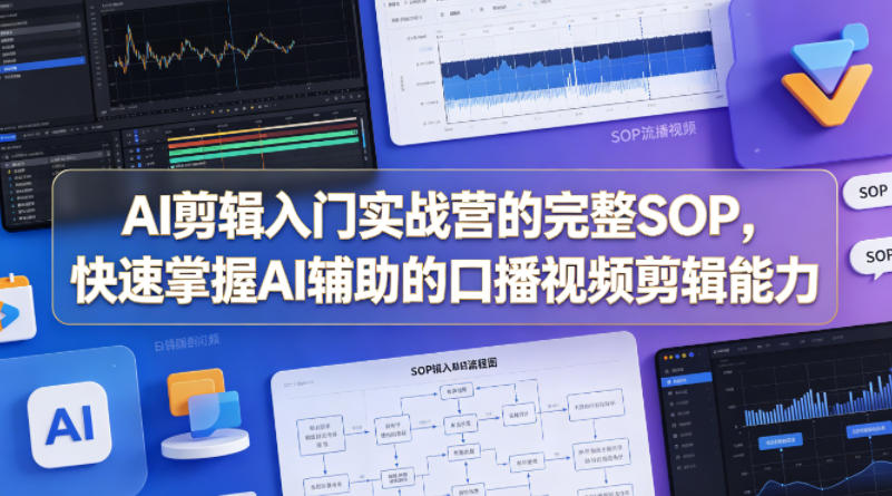 AI剪辑入门实战营的完整SOP,快速掌握AI辅助的口播视频剪辑能力-续财库