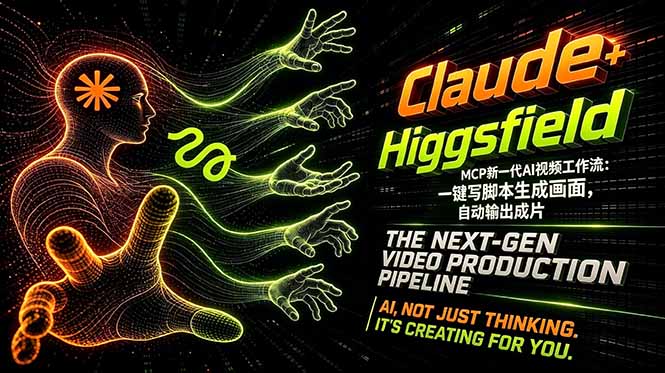 Claude+Higgsfield MCP新一代AI视频工作流：一键写脚本生成画面，自动输出成片-续财库