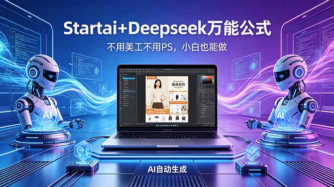 AI自动做电商详情页：Startai+Deepseek万能公式，不用美工不用PS，小白也能做-续财库