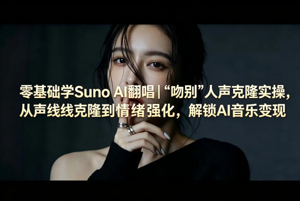 零基础学Suno AI翻唱｜《吻别》人声克隆实操，从声线克隆到情绪强化，解锁AI音乐变现-续财库