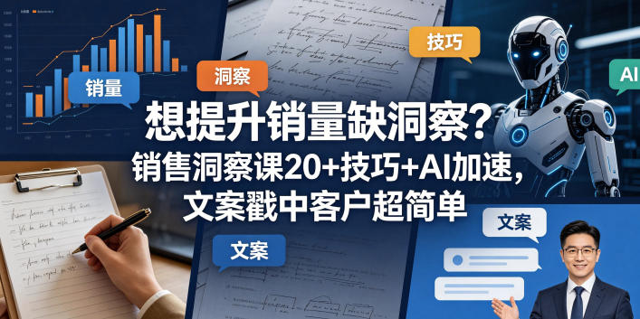 想提升销量缺洞察？销售洞察课20+技巧+AI加速，文案戳中客户超简单【原创双语字幕】-续财库