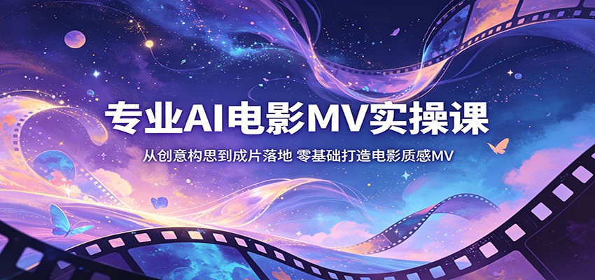 专业AI电影MV实操课：从创意构思到成片落地，零基础打造电影质感MV-续财库
