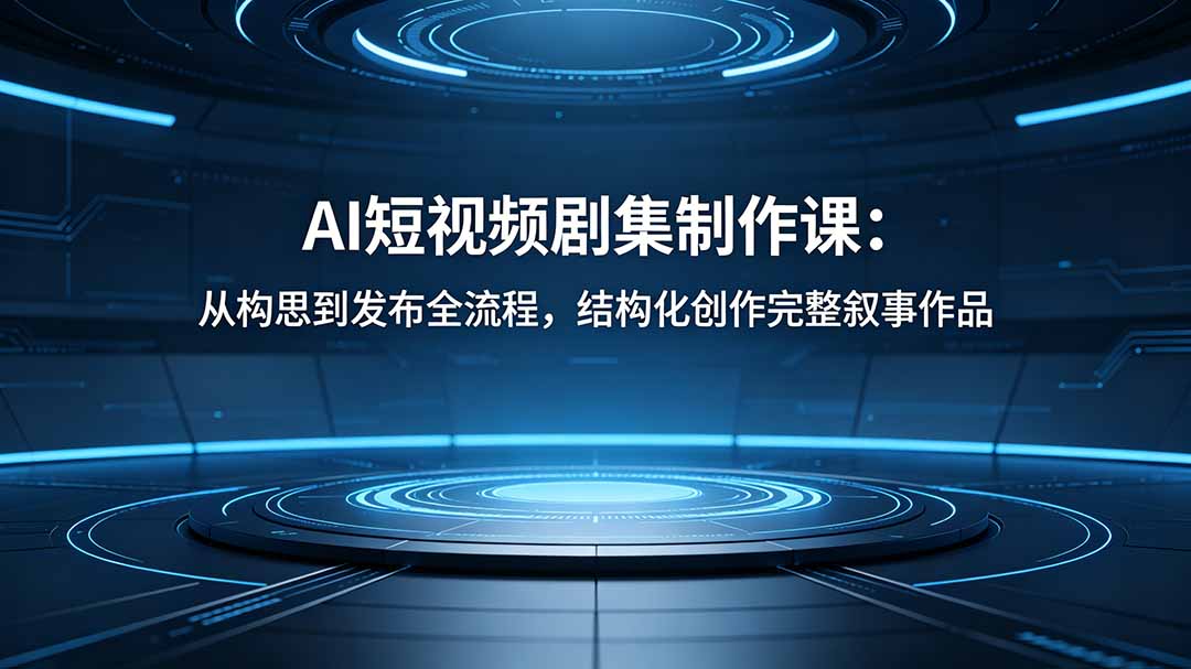 AI短视频剧集制作课：从构思到发布全流程，结构化创作完整叙事作品-续财库