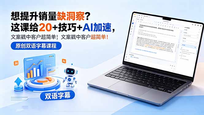 想提升销量缺洞察？这课给 20 + 技巧 + AI 加速，文案戳中客户超简单！【原创双语字幕】-续财库