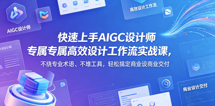快速上手AIGC设计师专属高效设计工作流实战课，不绕专业术语、不堆工具，轻松搞定商业设计交付-续财库