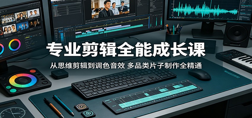 专业剪辑全能成长课：从思维剪辑到调色音效，多品类片子制作全精通-续财库