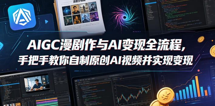 AIGC漫剧创作与AI变现全流程，手把手教你自制原创AI视频并实现变现-续财库