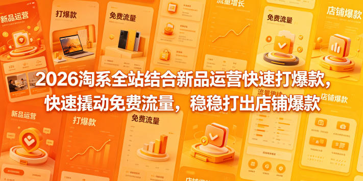 2026淘系全站结合新品运营快速打爆款，快速撬动免费流量，稳稳打出店铺爆款(更新5月12日)-续财库