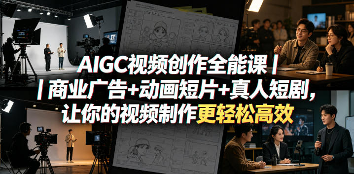 AIGC视频创作全能课｜商业广告+动画短片+真人短剧，让你的视频制作更轻松高效-续财库