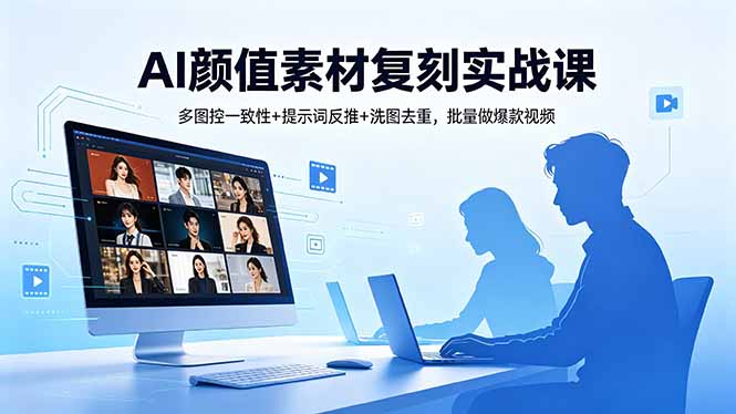 AI颜值素材复刻实战课，多图控一致性+提示词反推+洗图去重，批量做爆款视频-续财库