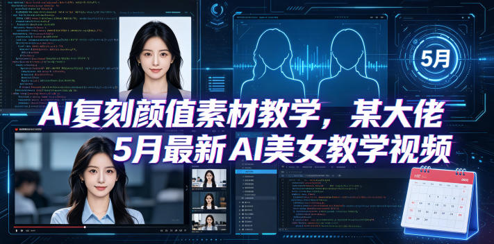 AI复刻颜值素材教学，某大佬5月最新AI美女教学视频，内含4月好物复刻教学-续财库