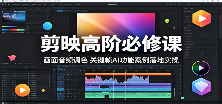 剪映高阶必修课：画面音频调色，关键帧AI功能案例落地实操-续财库