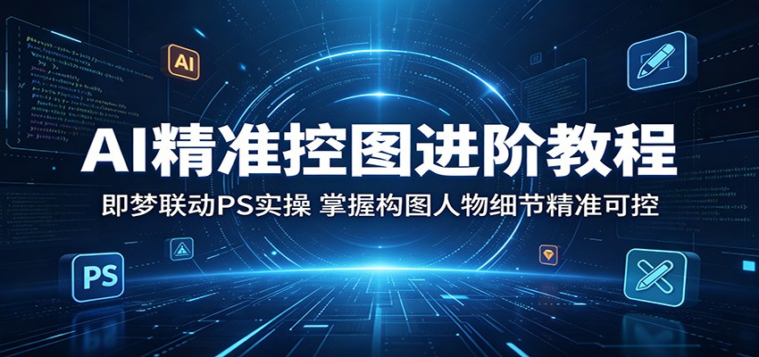 AI精准控图进阶教程：即梦联动PS实操，掌握构图人物细节精准可控-续财库
