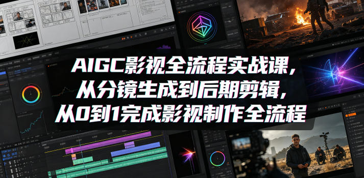 AIGC影视全流程实战课，从分镜生成到后期剪辑，从0到1完成影视制作全流程-续财库