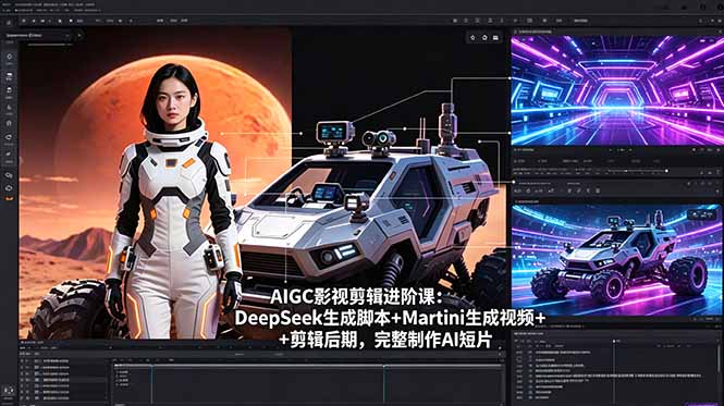 AIGC影视剪辑进阶课：DeepSeek生成脚本+Martini生成视频+剪辑后期，完整制作AI短片-续财库