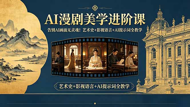 告别AI画面无灵魂！AI漫剧美学进阶课，艺术史+影视语言+AI提示词全教学-续财库