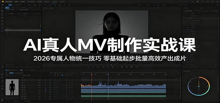 AI真人MV制作实战课：2026专属人物统一技巧，零基础起步批量高效产出成片-续财库
