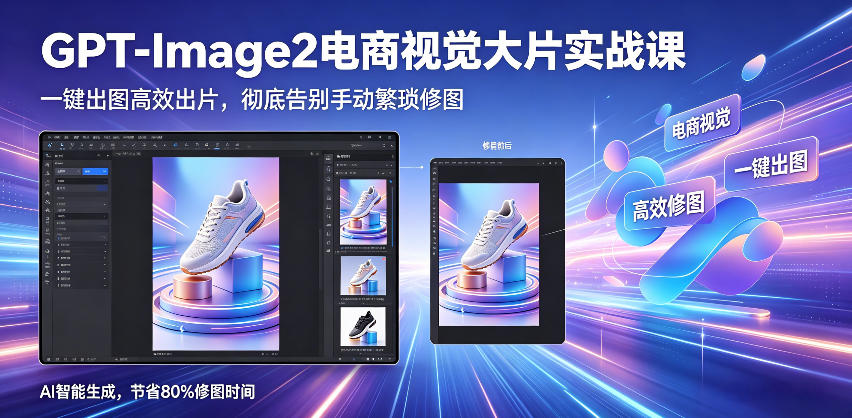 GPT-Image2电商视觉大片实战课，一键出图高效出片，彻底告别手动繁琐修图-续财库
