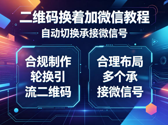二维码换着加微信教程，自动切换承接微信号，合规制作轮换引流二维码，合理布局多个承接微信号-续财库